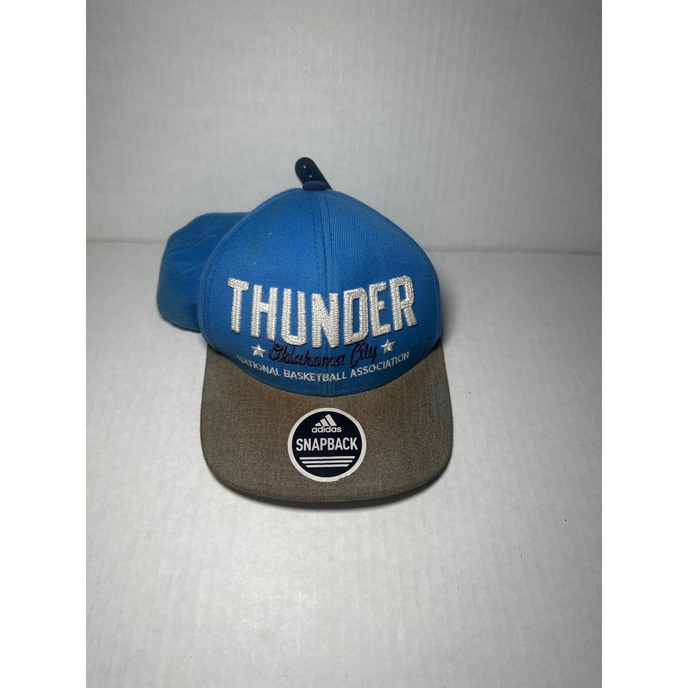 Adidas Oklahoma City Thunder NBA Snapback Hat Blue Grey Adjustable Cap